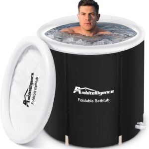 Recovery Ice Tub Foldable Bathtub Outdoor Portable Cold Water Therapy Tub Fitness Rehab Ice Tub For Athletes Long Lasting Insulated Ice Tub, Spa Soaking Bucket
