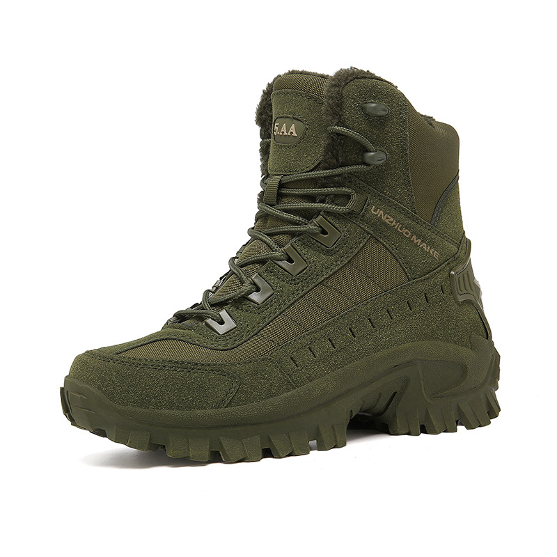 Combat Boots Winter Fleece-lined Warm Snow Boots Men - Image 6