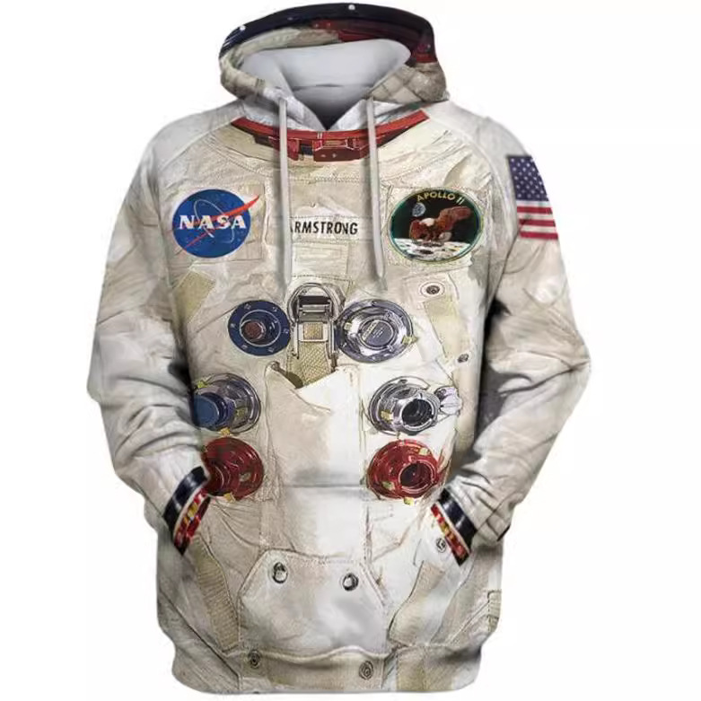Men's 3d Space Suit Digital Printing Long-sleeved Pullover Hoodie - Image 8